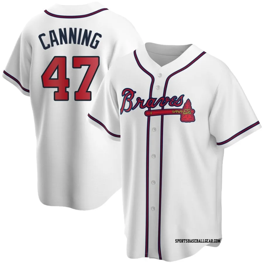 Griffin Canning Men's Atlanta Braves White Replica Home Jersey