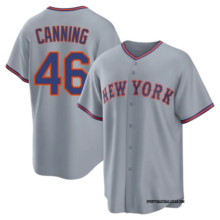Griffin Canning Men's New York Mets Gray Replica Away 2.0 Jersey