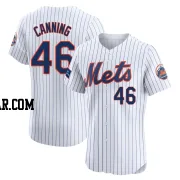 Griffin Canning Men's New York Mets White Elite Home Patch Jersey