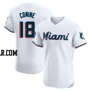 Griffin Conine Men's Miami Marlins White Elite Home Patch Jersey