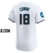 Griffin Conine Men's Miami Marlins White Elite Home Patch Jersey