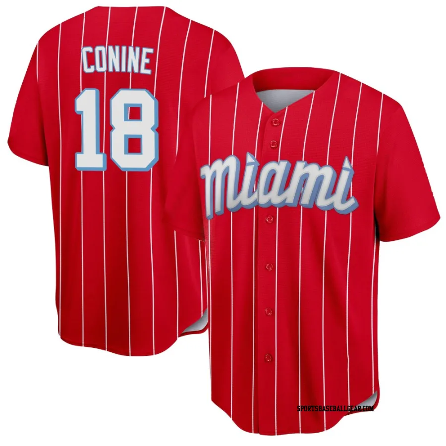 Griffin Conine Youth Miami Marlins Red Replica 2021 City Connect Jersey