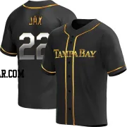 Griffin Jax Youth Tampa Bay Rays Black Golden Replica Alternate Jersey