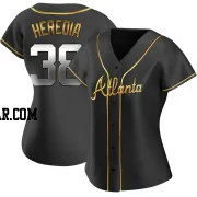 Guillermo Heredia Women's Atlanta Braves Black Golden Replica Alternate Jersey