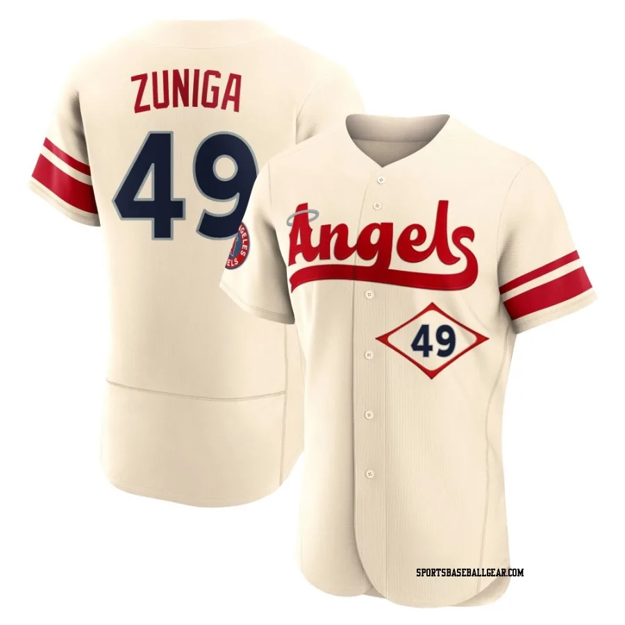 Guillo Zuniga Men's Los Angeles Angels Cream Authentic 2022 City Connect Jersey