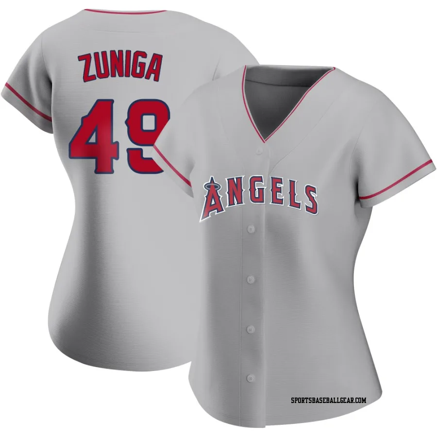 Guillo Zuniga Women's Los Angeles Angels Authentic Silver Road Jersey