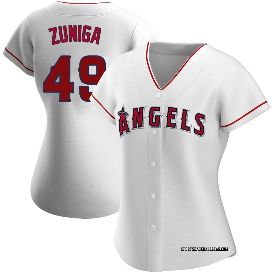 Guillo Zuniga Women's Los Angeles Angels White Authentic Home Jersey