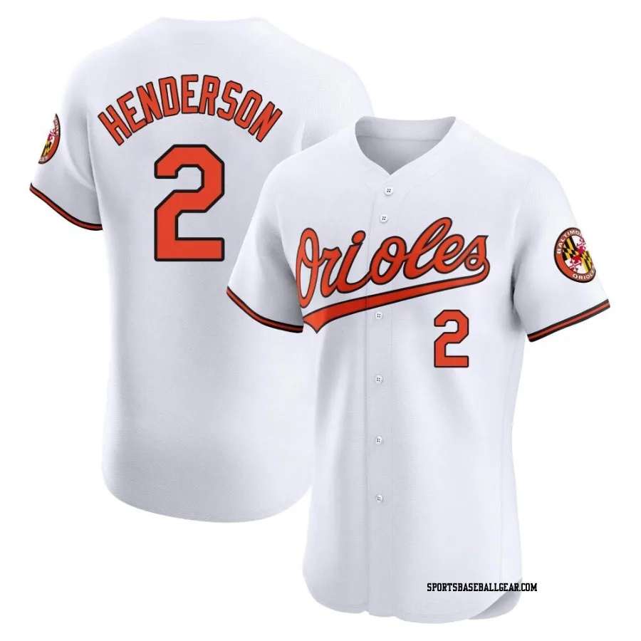 Gunnar Henderson Men's Baltimore Orioles White Elite Home Jersey