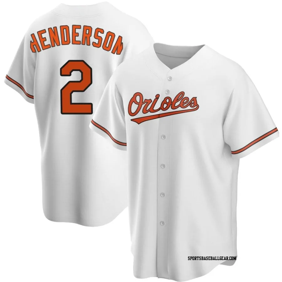 Gunnar Henderson Men's Baltimore Orioles White Replica Home Jersey