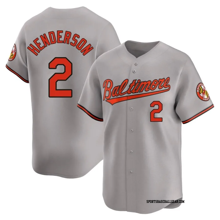 Gunnar Henderson Youth Baltimore Orioles Gray Limited Road Jersey