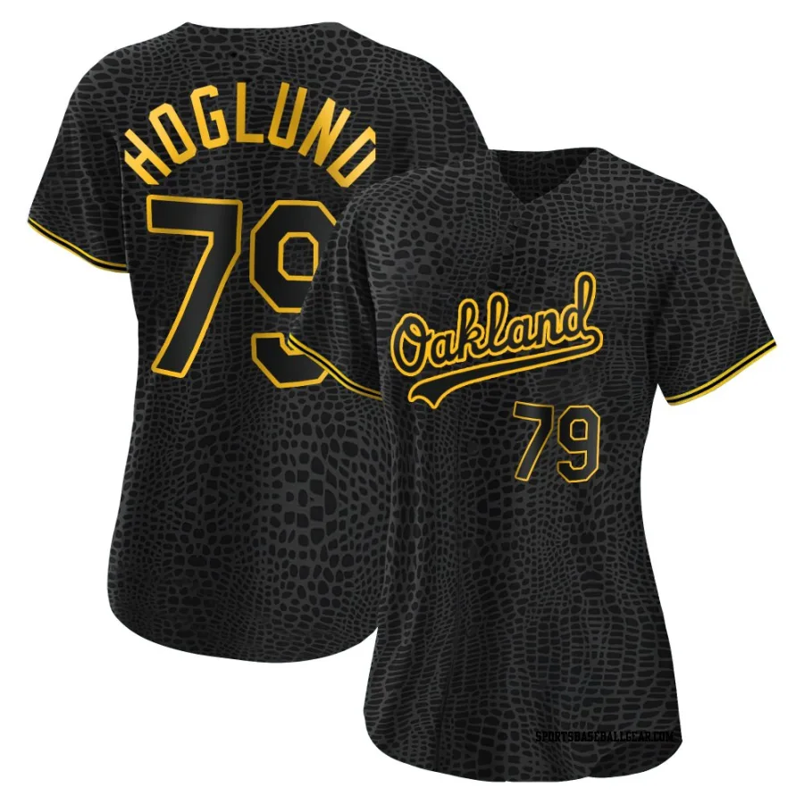 Gunnar Hoglund Women's Oakland Athletics Black Authentic Snake Skin City Jersey