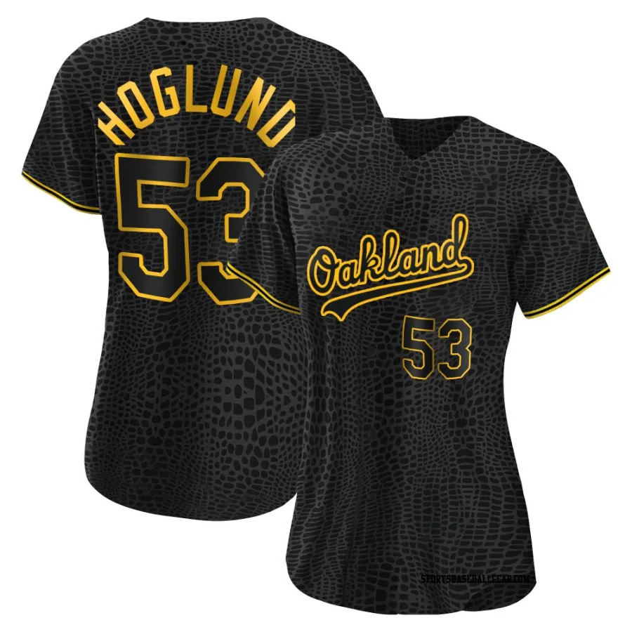 Gunnar Hoglund Women's Oakland Athletics Black Replica Snake Skin City Jersey