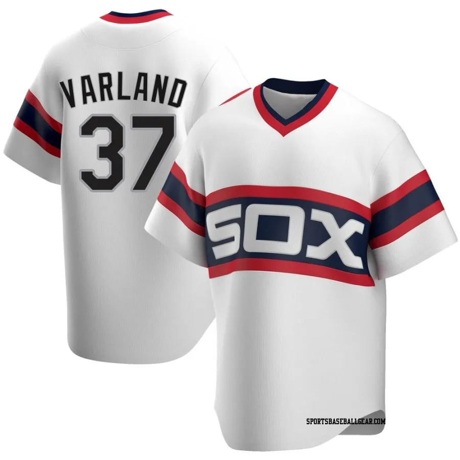 Gus Varland Men's Chicago White Sox White Replica Cooperstown Collection Jersey