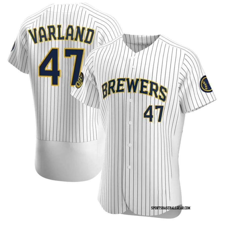 Gus Varland Men's Milwaukee Brewers White Authentic Alternate Jersey
