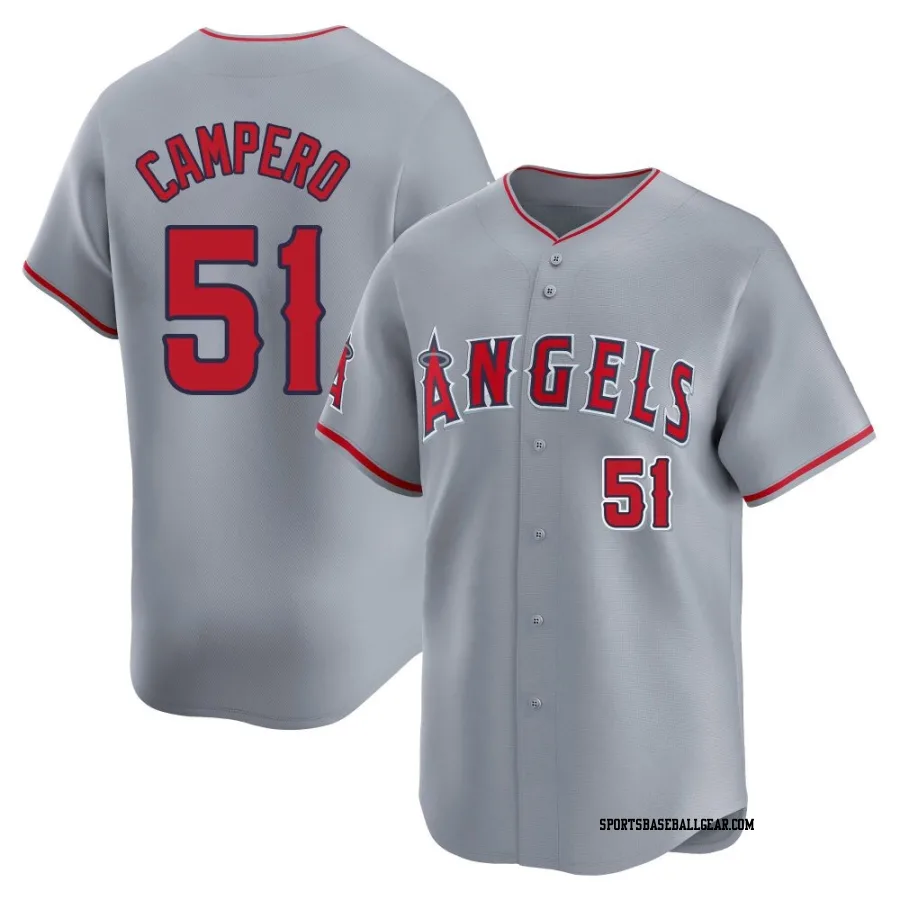 Gustavo Campero Men's Los Angeles Angels Gray Limited Away Jersey