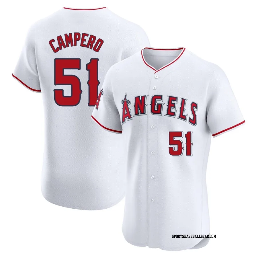 Gustavo Campero Men's Los Angeles Angels White Elite Home Jersey