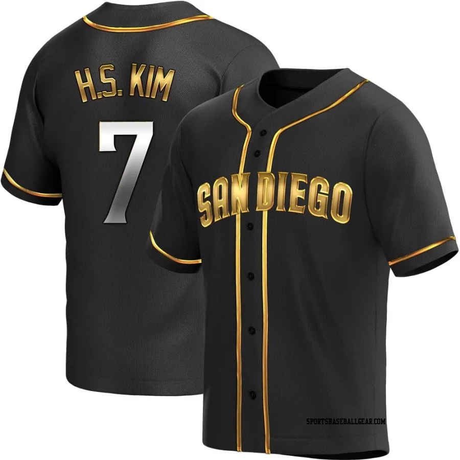 Ha-Seong Kim Men's San Diego Padres Black Golden Replica Alternate Jersey