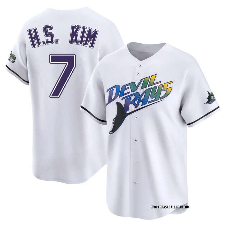 Ha-Seong Kim Men's Tampa Bay Rays White Limited Throwback Cooperstown Jersey