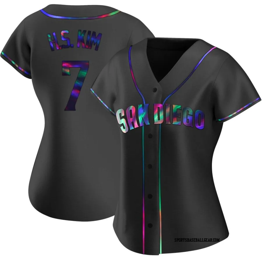 Ha-Seong Kim Women's San Diego Padres Black Holographic Replica Alternate Jersey