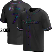 Ha-Seong Kim Youth Tampa Bay Rays Black Holographic Replica Alternate Jersey