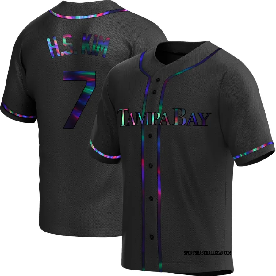 Ha-Seong Kim Youth Tampa Bay Rays Black Holographic Replica Alternate Jersey