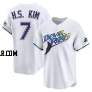 Ha-Seong Kim Youth Tampa Bay Rays White Limited Throwback Cooperstown Jersey