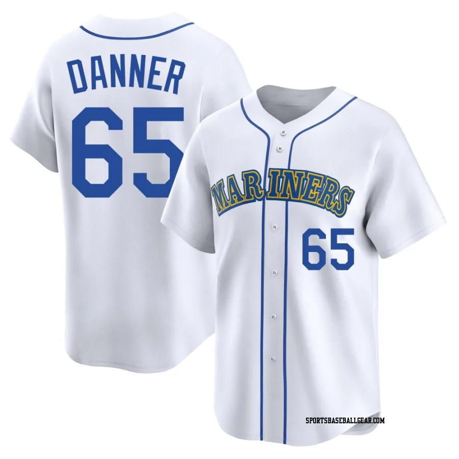 Hagen Danner Men's Seattle Mariners White Limited Throwback Cooperstown Collection Jersey