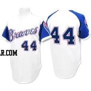 Hank Aaron Men's Atlanta Braves White Replica 1974 Throwback Jersey