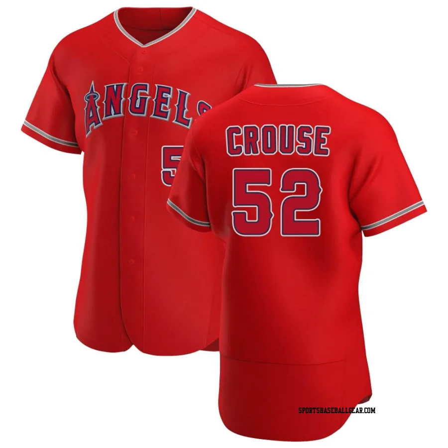 Hans Crouse Men's Los Angeles Angels Scarlet Authentic Alternate Jersey