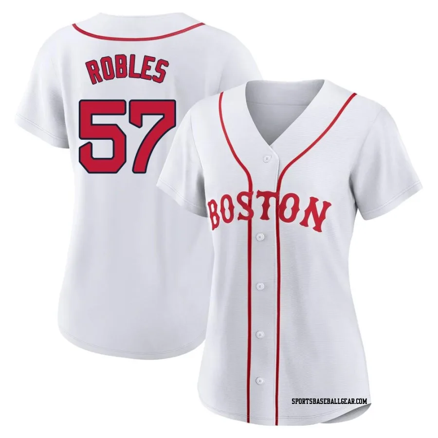 Hansel Robles Women's Boston Red Sox White Authentic 2021 Patriots' Day Jersey