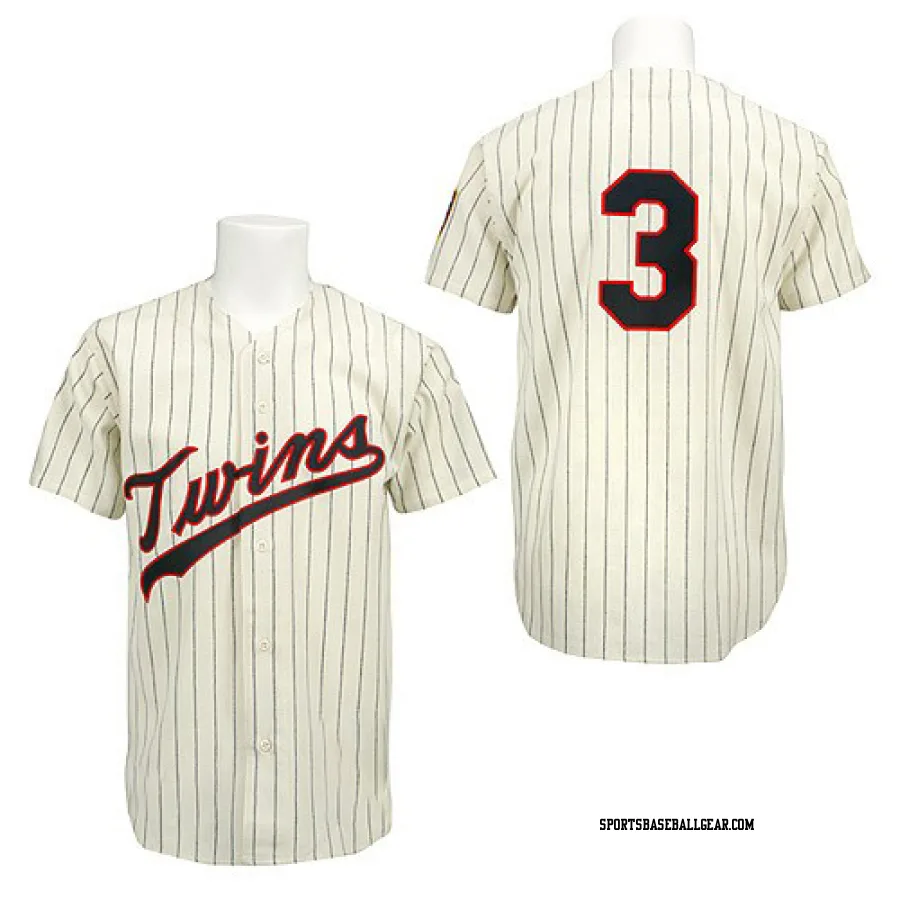 Harmon Killebrew Men's Minnesota Twins Cream/Black Authentic Strip Throwback Jersey