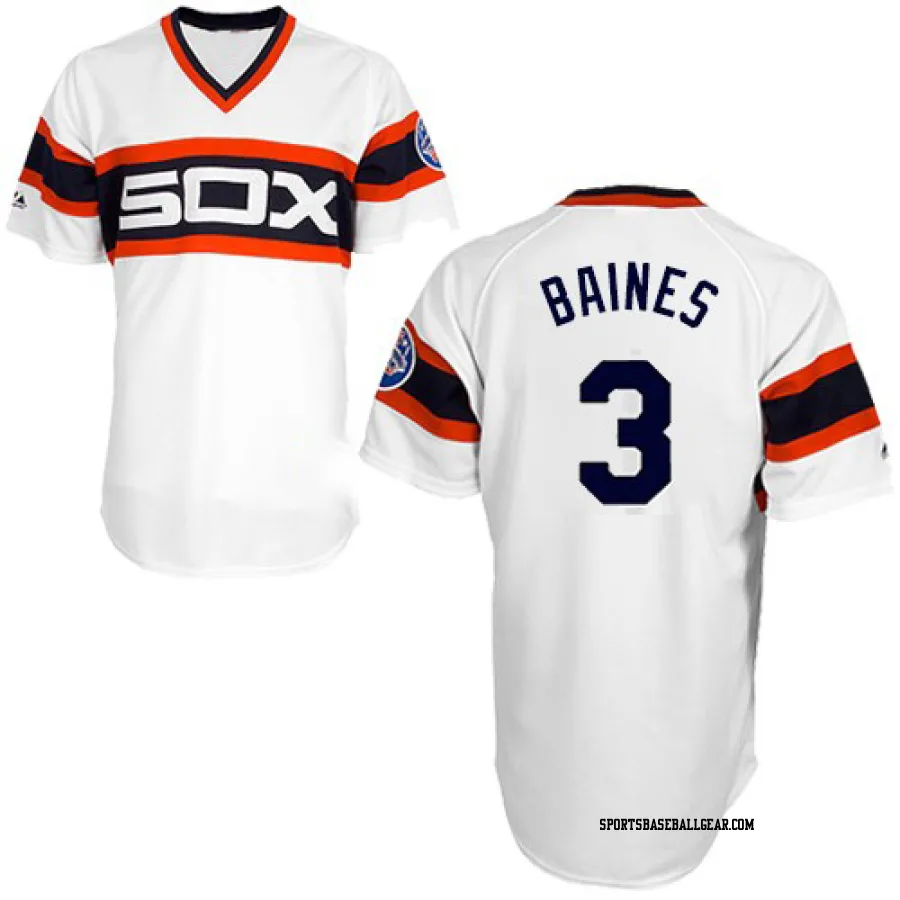 Harold Baines Men's Chicago White Sox White Replica Throwback Jersey