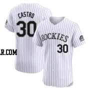 Harold Castro Men's Colorado Rockies White Elite Home Jersey