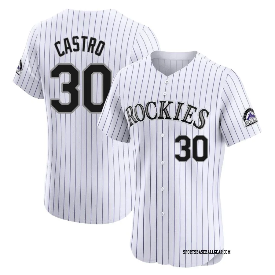 Harold Castro Men's Colorado Rockies White Elite Home Jersey