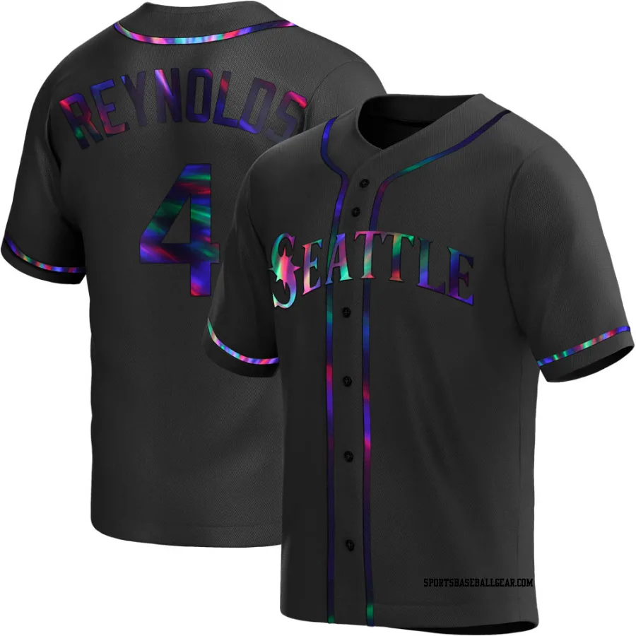 Harold Reynolds Men's Seattle Mariners Black Holographic Replica Alternate Jersey
