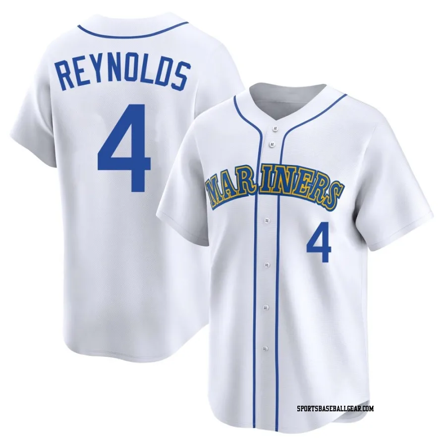 Harold Reynolds Youth Seattle Mariners White Limited Throwback Cooperstown Collection Jersey