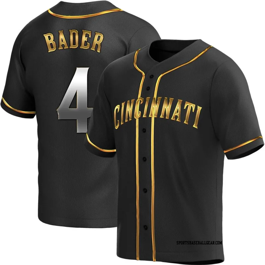 Harrison Bader Men's Cincinnati Reds Black Golden Replica Alternate Jersey