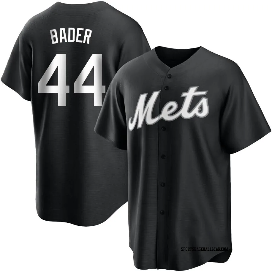 Harrison Bader Men's New York Mets Black/White Replica Jersey
