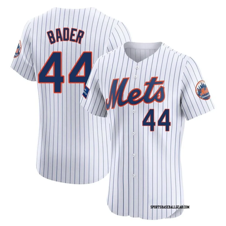 Harrison Bader Men's New York Mets White Elite Home Patch Jersey