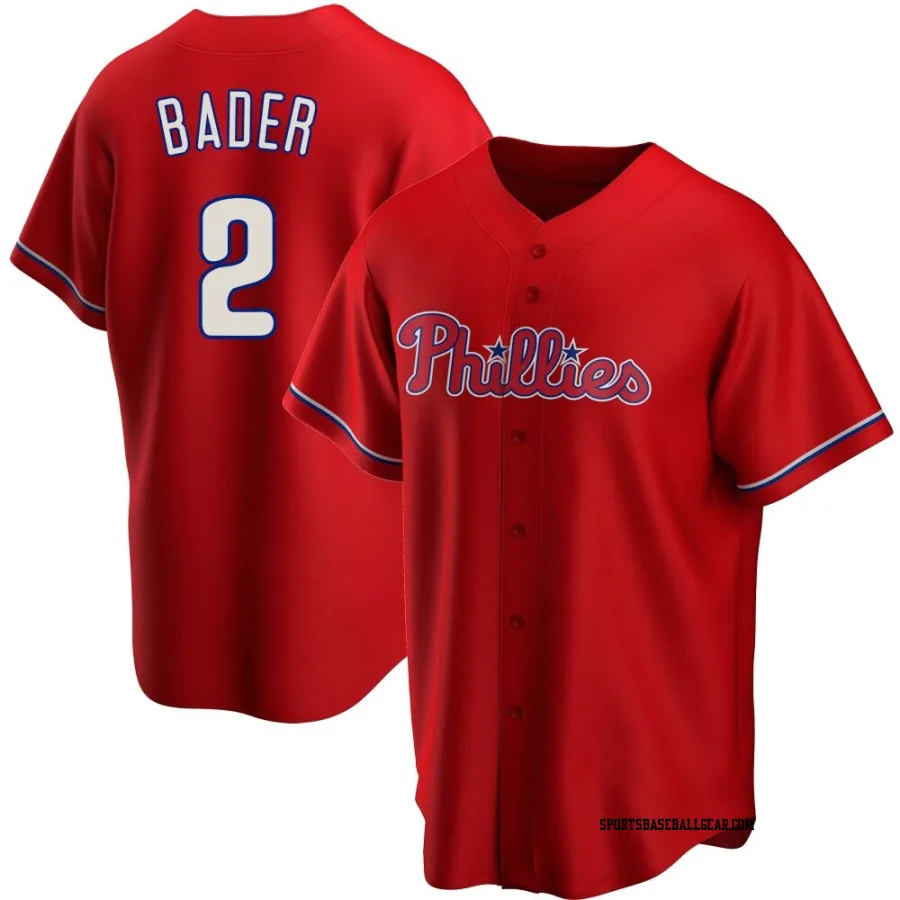 Harrison Bader Men's Philadelphia Phillies Red Replica Alternate Jersey