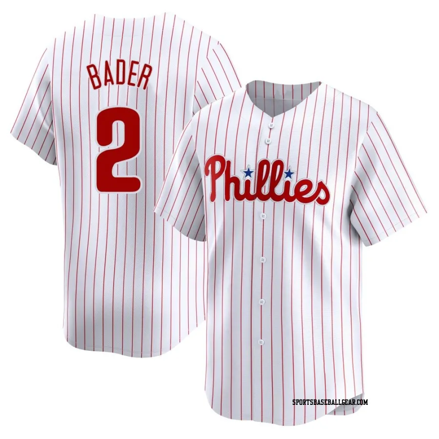 Harrison Bader Men's Philadelphia Phillies White Limited Home Jersey