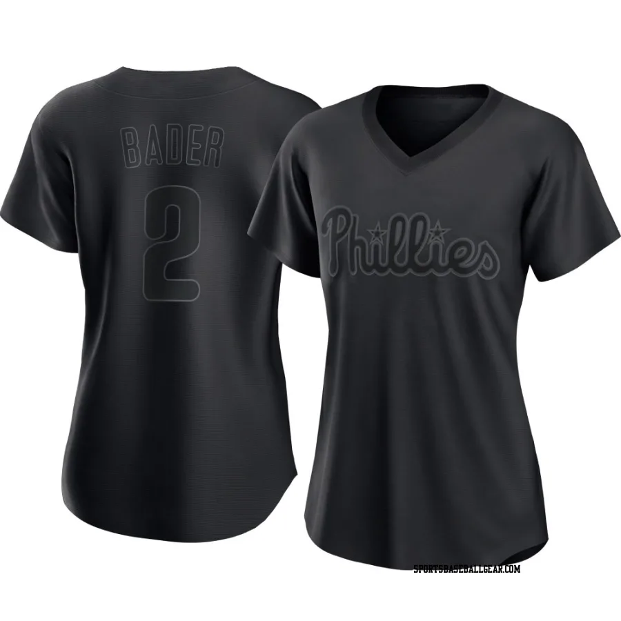 Harrison Bader Women's Philadelphia Phillies Black Replica Pitch Fashion Jersey