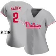 Harrison Bader Women's Philadelphia Phillies Gray Authentic Road Jersey
