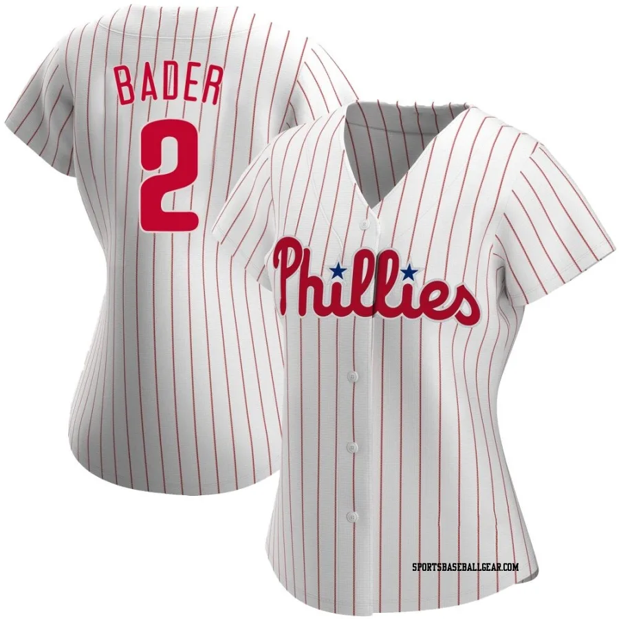 Harrison Bader Women's Philadelphia Phillies White Authentic Home Jersey