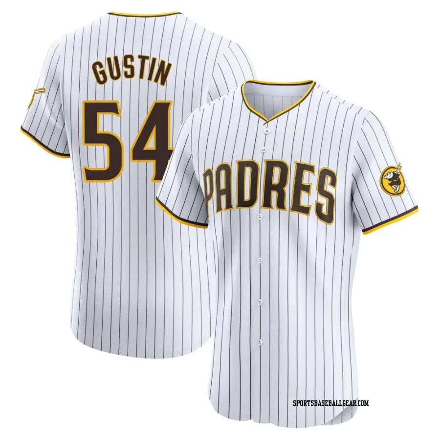 Harry Gustin Men's San Diego Padres White Elite Home Jersey