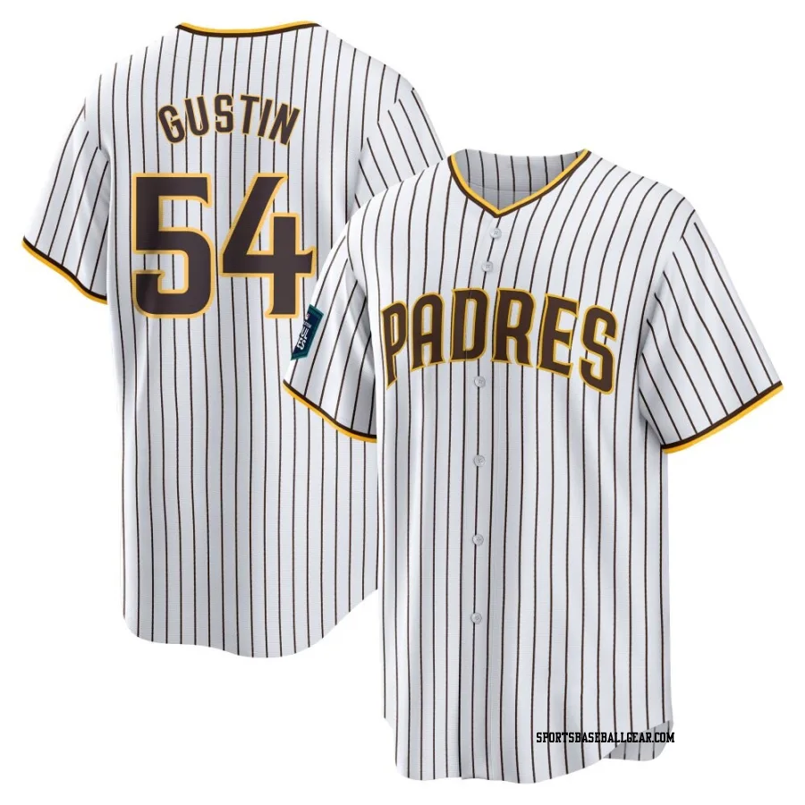 Harry Gustin Men's San Diego Padres White Replica 2024 World Tour Seoul Series Home Jersey