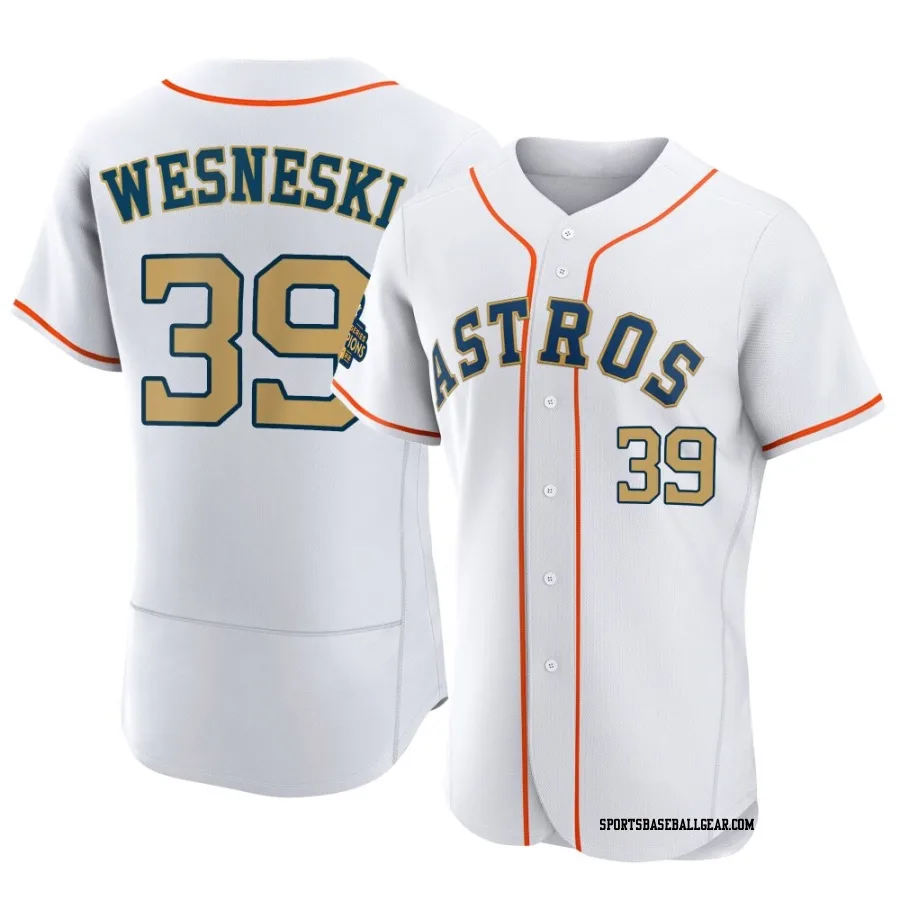 Hayden Wesneski Men's Houston Astros Gold Authentic White 2023 Collection Jersey