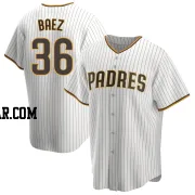 Henry Baez Men's San Diego Padres White/Brown Replica Home Jersey