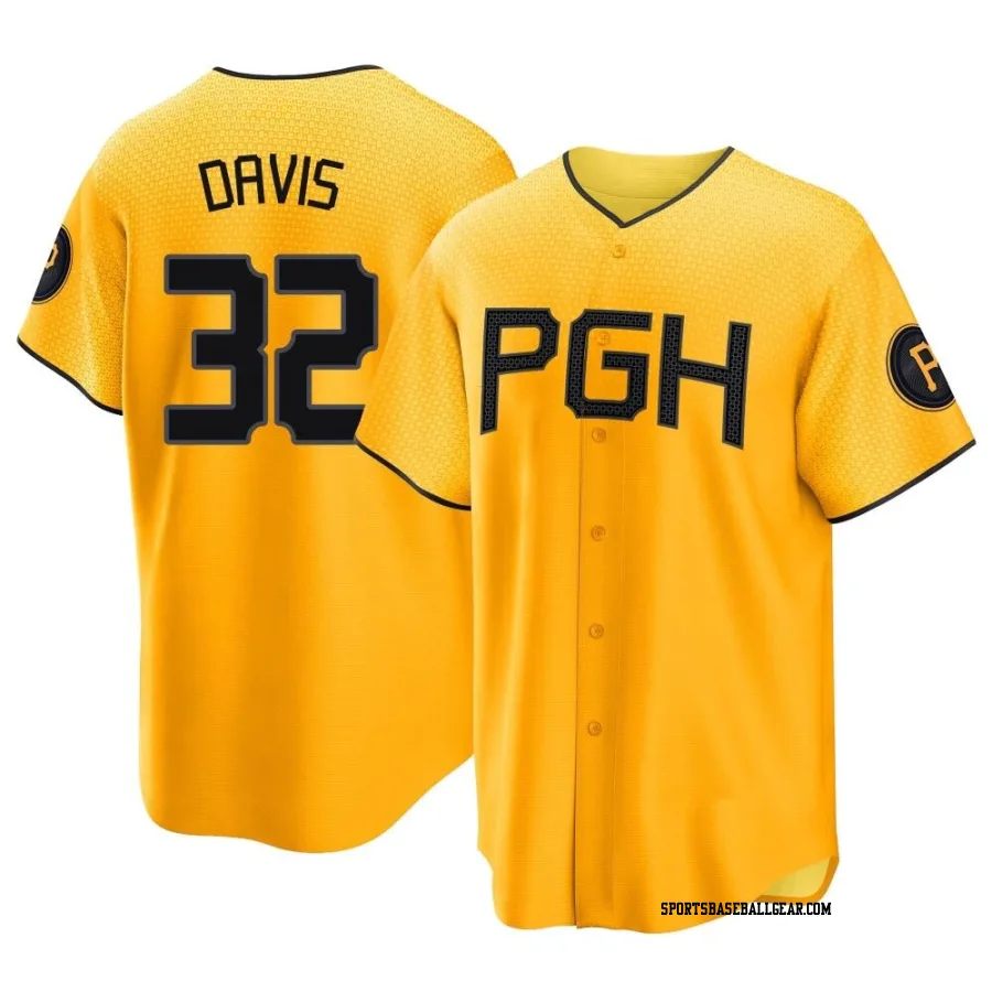 Henry Davis Youth Pittsburgh Pirates Gold Replica 2023 City Connect Jersey