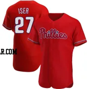 Herbert Iser Men's Philadelphia Phillies Red Authentic Alternate Jersey